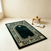 Tapis de prière musulman islamique en velours diamanté brillant antidérapant imprimé en 3D pour la décoration de la maison islamique