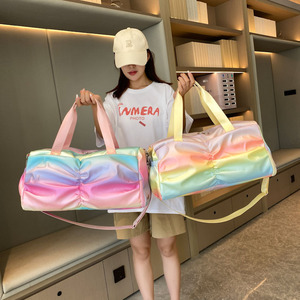 กระเป๋าเดินทางแบบกันน้ำรุ่นใหม่ สีรุ้งโฮโลแกรม พร้อมช่องแยกของแห้งและเปียกขนาดใหญ่ ปรับได้ วางใต้เบาะ - Product Image 5