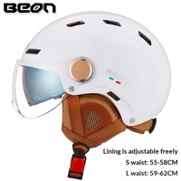 Casco Retro BEON Unisex con Doble Visera, Certificado 3C para Motocicleta y Bicicleta Eléctrica, Estilo Vintage Harley para Todas las Estaciones, Conducción Segura