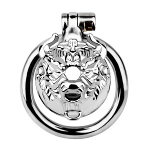 Dispositivo de Castidad Masculino FRRK con Cabeza de Animal de Metal y Campana, Candado para Pene, Jaula de Castidad Metálica, Juguetes Sexuales para Hombres - Product Image 2