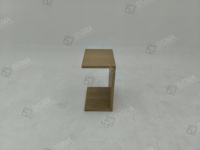 Table d'appoint en bois antique en forme de C, meubles de salon, table basse, chêne blanc massif pour salon