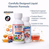 Sirop multivitaminé liquide pour enfants, saveur myrtille, marque privée, OEM, complément nutritionnel