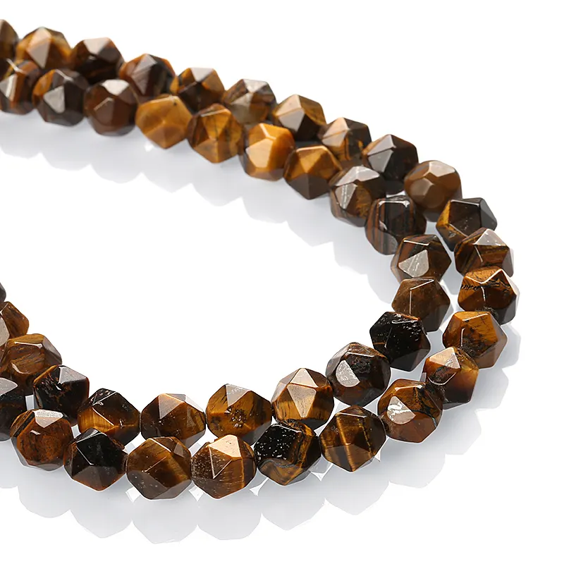 Hochwertige Tigerauge Stein perlen Edelstein runde facettierte Naturstein perlen für die Schmuck herstellung