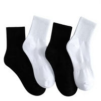 Chaussettes de sport personnalisées pour hommes et femmes, avec logo tricoté, design tendance, tube personnalisé, blanc et noir, logo personnalisé, chaussettes de sport pour hommes