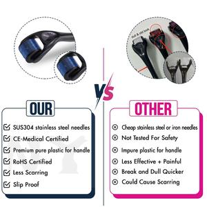 เครื่องกระตุ้นการเจริญเติบโตของเส้นขนบนใบหน้าสำหรับผู้ชาย ราคาประหยัดและคุณภาพดี  ลูกกลิ้งไมโครนีดเดิลขนาด 1 มม. สำหรับการเจริญเติบโตของเส้นผม รักษาสิวและหนวด - Product Image 5