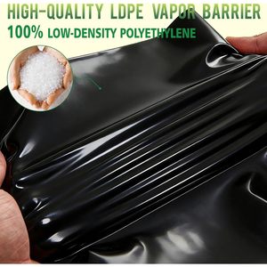 Lámina de plástico negra de 10 mil, 2.5 pies x 100 pies, barrera de vapor LLDPE para protección contra la humedad en espacios reducidos. - Product Image 3
