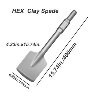 Ciseau à sculpter Dayong de 4,33 po x 15,74 po avec manche en acier 40Cr, tige hexagonale pour carrelage et adhésif, utilisation en jardinage et aménagement paysager - Product Image 2