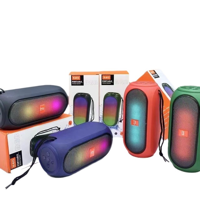 Mini Audio Outdoor RGB Light Satchel Wireless Speaker with Battery-Powered Memory Card
