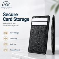 Porte-cartes en cuir traditionnel avec motif de dragon en relief, service de logo personnalisé, pochette pour cartes de taille fine