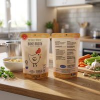 Sachet Doypack alimentaire sans BPA, à fond plat, thermoscellable, imprimé en héliogravure pour chips, aliments pour animaux, poulet, bœuf