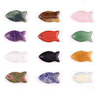 Pendentif en Pierre Naturelle Petit Poisson 22mm, Fini Poli, Vente en Gros