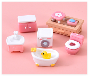 Kit <span class=keywords><strong>de</strong></span> juguetes Mini artesanías <span class=keywords><strong>de</strong></span> resina decoración <span class=keywords><strong>de</strong></span> <span class=keywords><strong>cuento</strong></span> <span class=keywords><strong>de</strong></span> hadas seta casa <span class=keywords><strong>de</strong></span> muñecas miniaturas muebles bañera closestool Mesa silla cama lámpara - Product Image 6