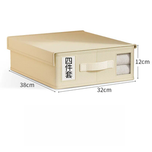 Four-Piece Cloth <strong>Bed</strong> Sheet <strong>Storage</strong> <strong>Box</strong> Wardrobe for Blanket Cover and Clothing Premium Organizational Solution - Product Image 3
