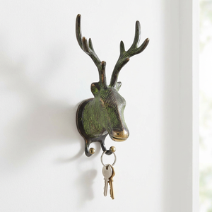 AK Brass Deer Shape Wall <b>Hook</b> Stainless Steel Green Finished <b>Decorative</b> <b>Coat</b> <b>Hook</b> Double Wall Hanger Clothes Hanger Towel <b>Hook</b> - Product Image 5