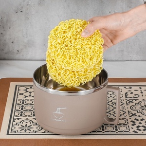 Tazón de Acero Inoxidable para Fideos Instantáneos, Tazón para Fideos Instantáneos para Dormitorio, Tazón de Arroz para el Hogar, Lonchera Grande para Cafetería - Product Image 5