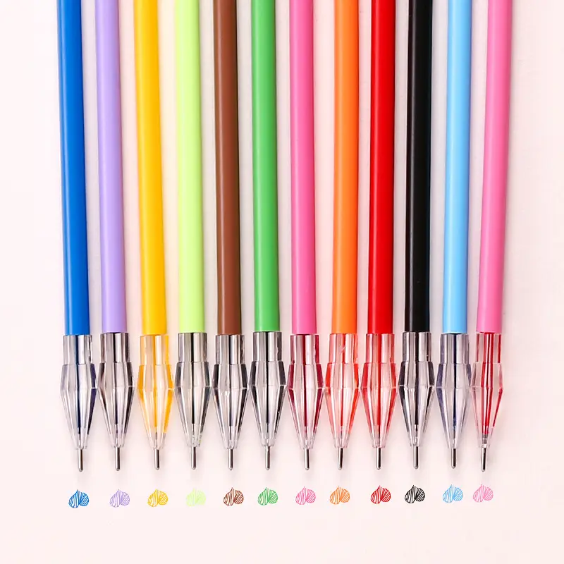 Creatieve Kantoorbenodigdheden 0.5Mm Candy Color Diamond Tip Gel Navulbare Gel Pen Navulling