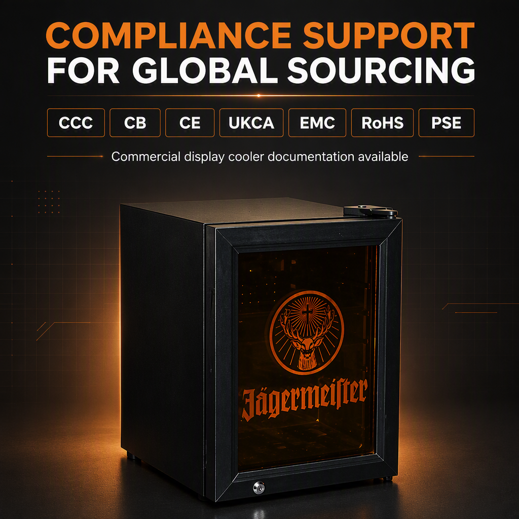 Jagermeister Fridge - Commercial Beverage Cooler with Adjustable