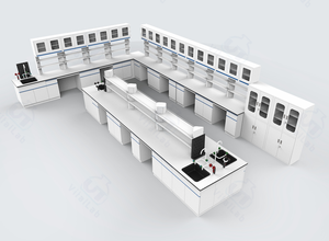 Grande capacité de roulement Table centrale de laboratoire facile à installer banc mural étagère évier pour l'école équipement de laboratoire de table monté au sol - Product Image 5