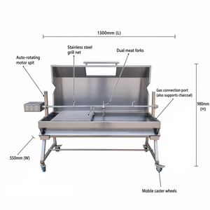 Barbacoa <span class=keywords><strong>de</strong></span> Carbón Cuadrada Personalizada <span class=keywords><strong>de</strong></span> Fábrica con Parrilla <span class=keywords><strong>de</strong></span> <span class=keywords><strong>Gas</strong></span> y Ahumador <span class=keywords><strong>de</strong></span> Flujo Inverso - Product Image 2