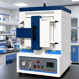 Forno da laboratorio a vuoto ad alta temperatura 1200°C, attrezzatura per trattamento termico da laboratorio per ceramica, muffola a atmosfera controllata - Product Image 1