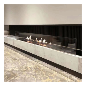 <span class=keywords><strong>Chimenea</strong></span> de <span class=keywords><strong>bioetanol</strong></span> para interiores lineal de lujo personalizada, quemador inteligente de acero empotrado en la pared moderno para apartamentos - Product Image 5