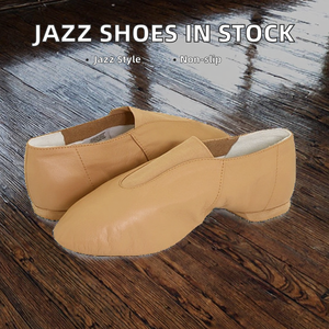 BaifaDance Zapatos de Jazz Unisex Antideslizantes con Lengüeta Abierta, Zapatos de Cuero sin Cordones para Mujer y Hombre, Disponibles en Tallas EU y US, OEM ODM DDP, MOQ Bajo - Product Image 2