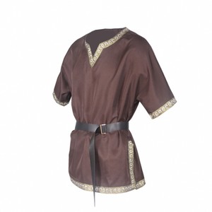 Costume de guerrier de chevalier médiéval pour hommes adultes tunique verte vêtements chevalier normand tresse <span class=keywords><strong>pirate</strong></span> saxon haut de GN chemise pour hommes - Product Image 3