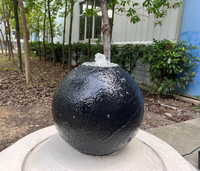 Ornements de jardin LED grès petite boule fontaine d'eau intérieur et extérieur cascades en acier inoxydable décoration intérieure