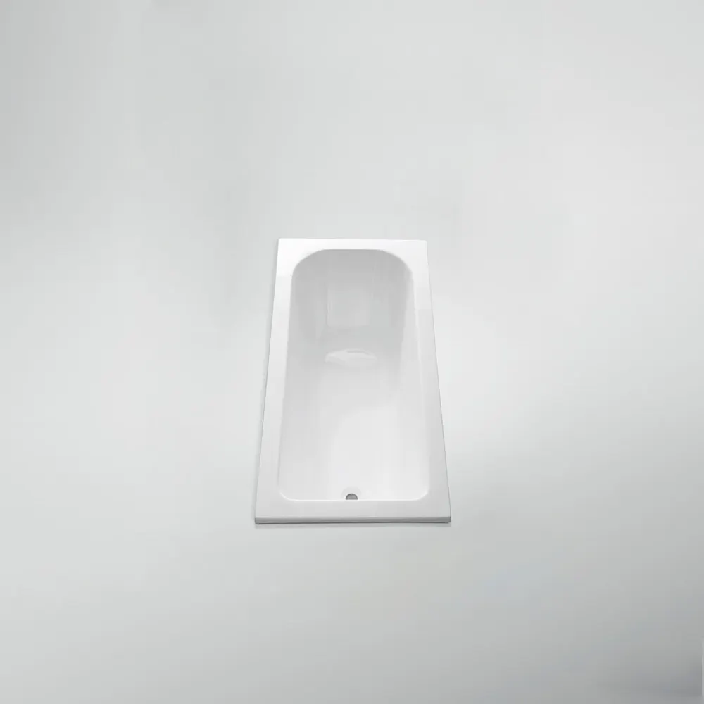 Aquacubic באיכות גבוהה פשוט לבן מרכז ניקוז אקריליק בודד מלבני אמבטיה מוצק משטח אמבטיה