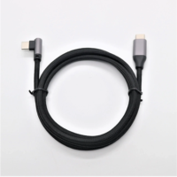 Cable USB Tipo C con revestimiento de nailon, recto y curvo, de alta velocidad 5A, carga rápida PD, malla exterior tejida, 1m, para uso con computadora, entrega rápida