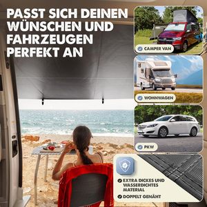 Auvent extérieur de protection solaire UV à commande manuelle pour auvent latéral de toit de voiture pour véhicule tout-terrain <span class=keywords><strong>4x4</strong></span> pour l'été - Product Image 4