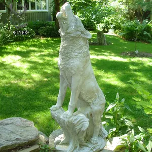 야외 정원 장식 훌륭한 솜씨 돌 늑대 정원 동상 판매