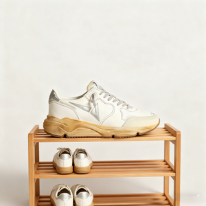 Baskets de créateur Superstar, chaussures de course classiques blanches vintage à paillettes, à lacets, avec empeigne en maille, unisexe, pour l'hiver, tendance mode pour la marche - Product Image 5