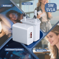 Chargeur mural USB-A 5V 2A 10W à port unique, versions prises AU US EU UK, blanc/noir, personnalisation du logo gratuite, vente en gros, OEM, ODM, approvisionnement en vrac