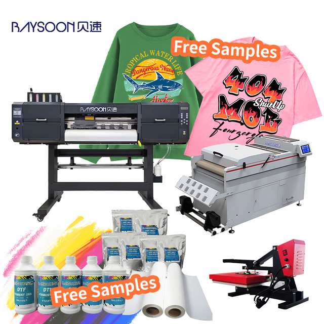 Baysoon Pigment Ink 1 Year Warranty Automatic Digital Impresora 9 Color 6 Head 600mm DTF Printer A3 Tshirt Printing Machine
