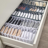 Organisateur de vêtements en maille à 7 compartiments avec design pliable pour tiroir de placard
