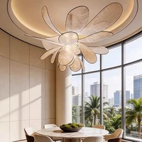 Lustre décoratif exclusif de style grande fleur de lotus, éclairage personnalisé pour hall de centre commercial, lustre suspendu