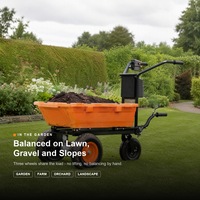Brouette Électrique AKX 36V à 3 Roues, Chariot de Jardin Électrique, Moteur Brushless 300W, Charge 200kg, Bac PP 75L