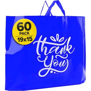 ถุงขอบคุณขนาดใหญ่ 19x15 นิ้ว พร้อมหูหิ้ว ถุงช้อปปิ้ง PP สำหรับร้านค้าปลีก - Product Image 1