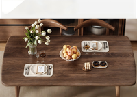 Table à manger rectangulaire moderne nordique, design simple et luxueux, en bois massif, meubles de maison, design stable et élégant
