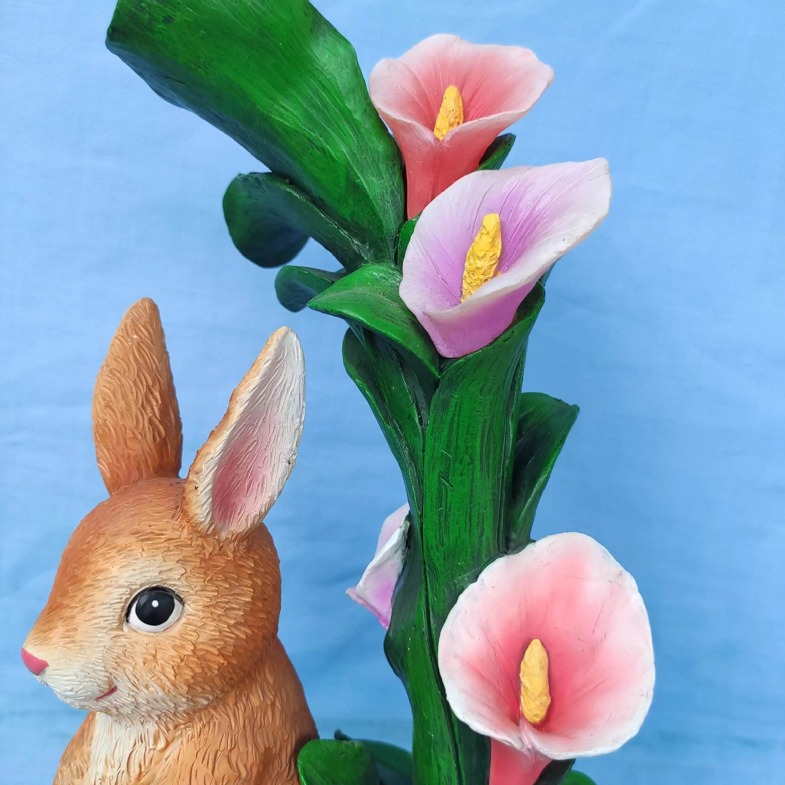 Bonne qualité personnalisé belle moderne extérieur jardin animaux décorations créatif résine artisanat lapin cadeaux ornements