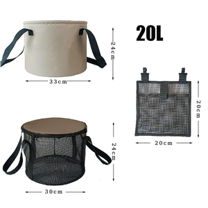 Seau pliable 20L avec filtre pour le <span class=keywords><strong>camping</strong></span>, la randonnée, la pêche, le lavage et le pique-nique. - Product Image 3