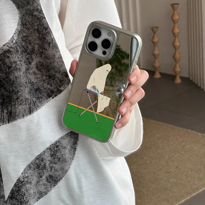 Funda para Teléfono Plateada de Alta Calidad, Apta para iPhone 17 16 15 14 13 Pro Max, Funda con Espejo Etéreo y Tranquilo - Product Image 5