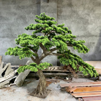 1.5M 2M 3M Haute Artificielle Bonsaï Pin Plante Pin Vert Arbre Pour Restaurant Hôtel Centre Commercial Décor