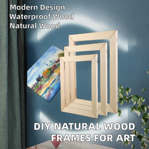 Marcos de Fotos de Madera Natural Rectangulares, Cuadros en Blanco para Pintar con Óleo, Acrílico, Acuarela, Lienzo Artístico, Juego Vertical Minimalista - Product Image 2