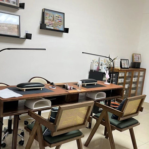 <b>Nail</b> Art Walnut <b>Table</b> American-style Household Vintage Desk Single or Double Person Simple Vacuum Cleaner for <b>Nail</b> Art <b>Table</b> - Product Image 5