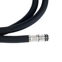 Tuyau d'évier noir moderne super flexible avec raccord rapide F1/2 pivotant à 360 degrés, en nylon tressé PE/EPDM pour salle de bain et cuisine