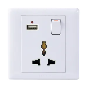 Simple Design Wall Switch Socket 13A Multi Socket With USB Charger