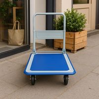 Carretilla de Mano Plegable Portátil Personalizable, Plataforma de Acero, Carro de Transporte de Cuatro Ruedas, OEM para Carretillas de Mano
