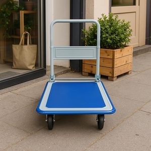 Aanpasbare draagbare opvouwbare handkar met stalen platform, vier wielen, transportkar, OEM voor handkarren en transportwagens - Product Image 4